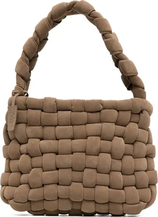 Interwoven Faux-Suede Tote Bag