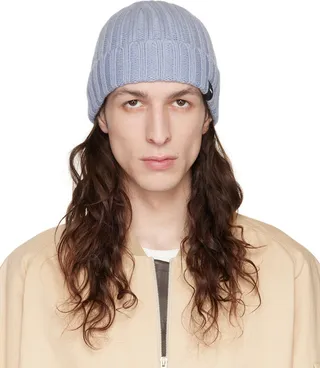 ASPESI Blue Virgin Wool Beanie