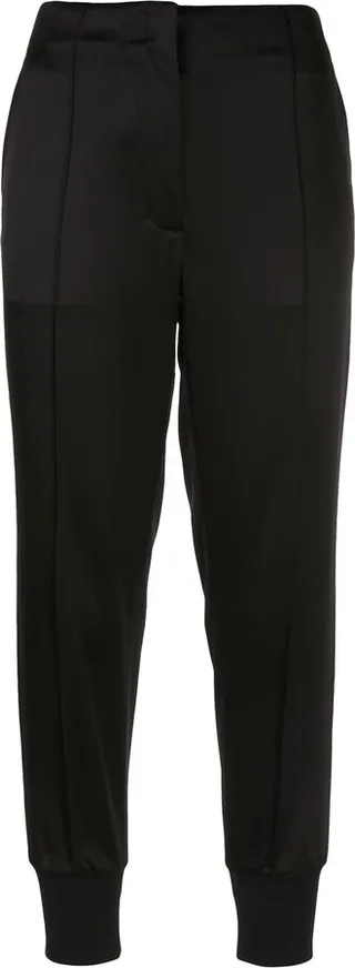 Satin Cropped Track Pants