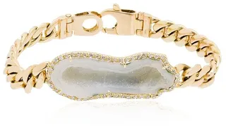 18kt Yellow Gold Diamond And Geode Bracelet