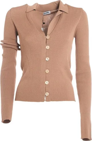 Low Classic Ribbed V-Neck Cardigan