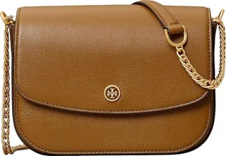 Tory Burch Robinson Convertible Shoulder Bag (Bistro Brown) Shoulder Handbags