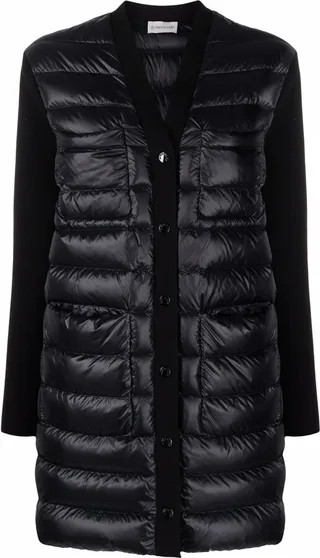 V-neck padded coat