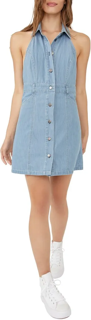Sami Denim Halter Minidress