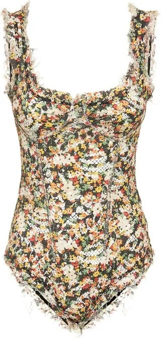 Flower print bodysuit
