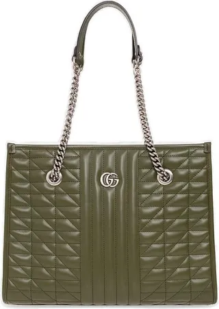 Gucci GG Marmont Logo Plaque Medium Tote Bag