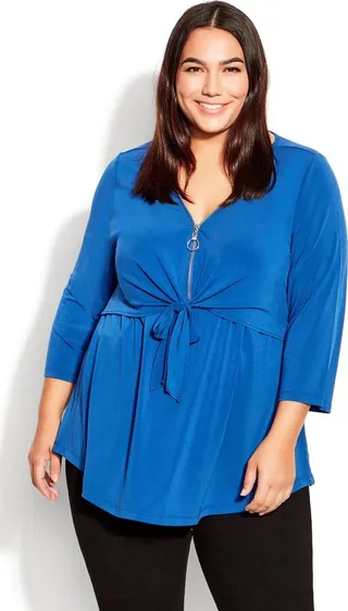 TUNIC LIA ZIP TIE PLN - Cobalt - 22-24