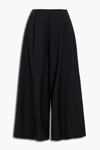 Cropped wool and mohair-blend wide-leg pants