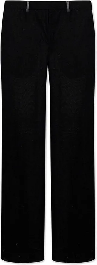 Saint Laurent Velvet Effected Wide-Leg Pants