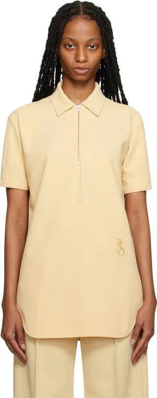 Jil Sander Yellow Embroidered Polo