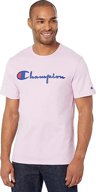 Champion Lightweight Short Sleeve Tee (Pink Reverie) Men's Clothing