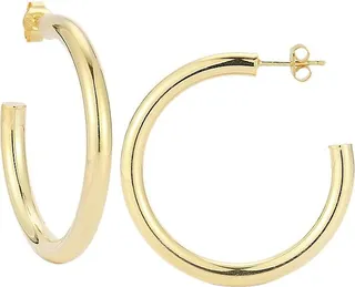 14K Goldplated Sterling Silver Tube Half Hoop Earrings