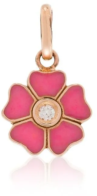 18kt Yellow Gold Diamond-Embellished Flower Charm