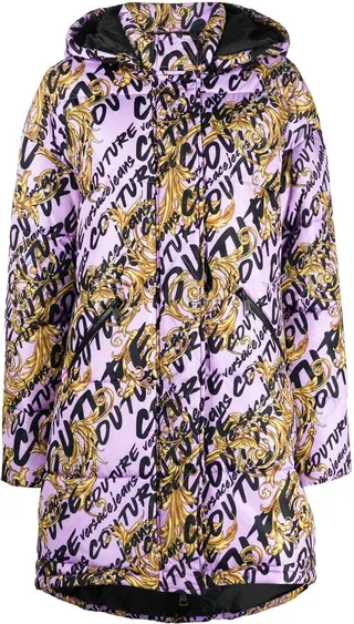 Logo-Print Padded Coat