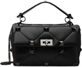 Valentino Garavani Black Maxi Roman Stud Bag