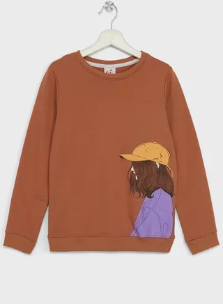 Girls Graphic Printed Sweatshirt