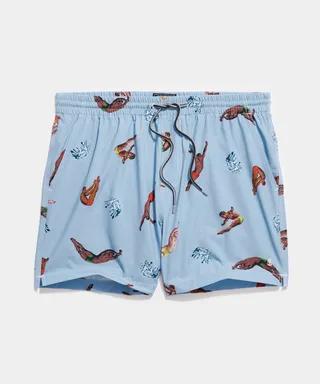 5" Montauk Swim Short in Light Blue Diving Team