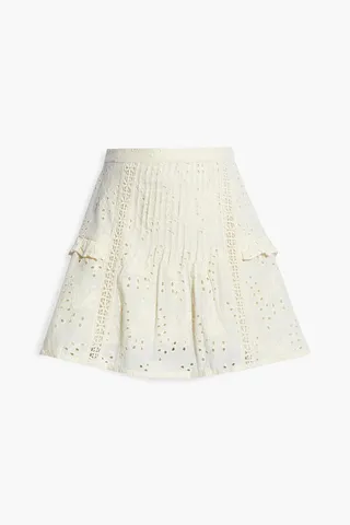 Neive Reina ruffle-trimmed pintucked broderie anglaise cotton mini skirt