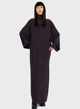 Embellished Wool Kaftan
