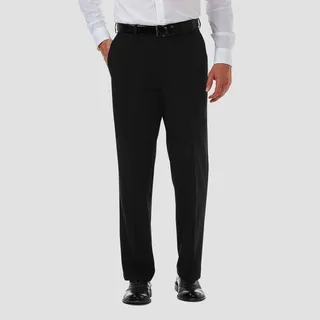 Haggar Men's Cool 18 PRO Classic Fit Flat Front Casual Pants - Black 40x34