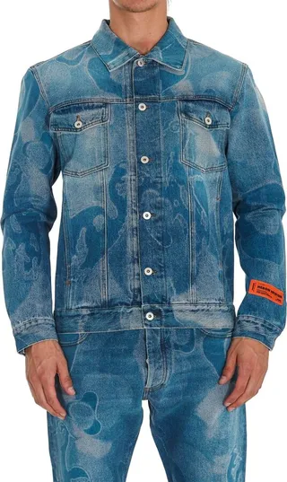 Camouflage Print Denim Jacket