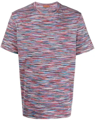 fine-knit stripe T-shirt