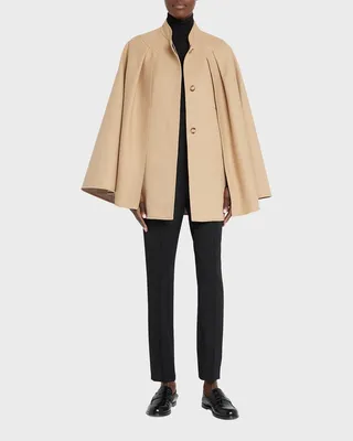 Valdez Button-Front Cotton-Blend Cape