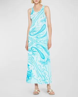 Paisley Wave Knit Maxi Dress
