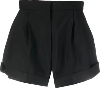 Pleat-Detail Wool Tailored Shorts