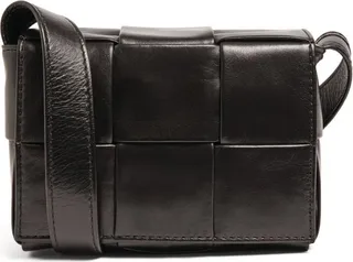 Bottega Veneta Mini Leather Intreccio Cassette Cross-Body Bag