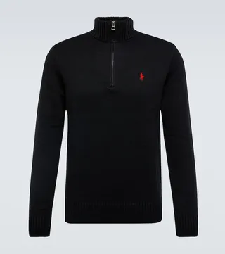 Quarter-zip cotton sweater