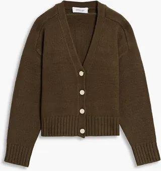 Merino wool-blend cardigan