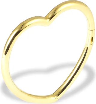 Women's 9k Yellow Gold Smooth Heart Bracelet