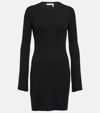 Ribbed-knit wool and cashmere dress