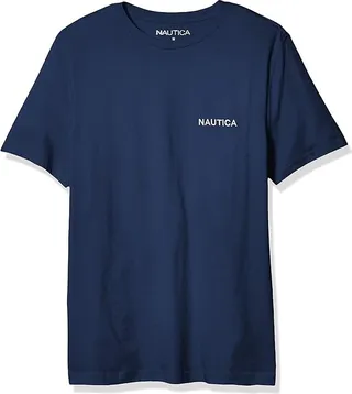 Nautica Men's Short Sleeve Solid Crew Neck T-Shirt (Estate Blue) Men's T Shirt