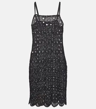Silke cotton-blend crochet minidress