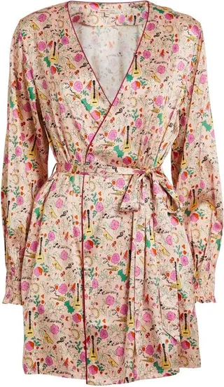 Morgan Lane Patterned Silk-Blend Robe