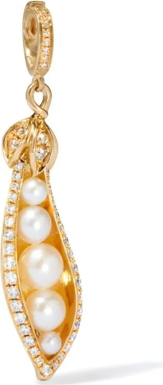 Annoushka Yellow Gold And Pearl Pea Pod Charm