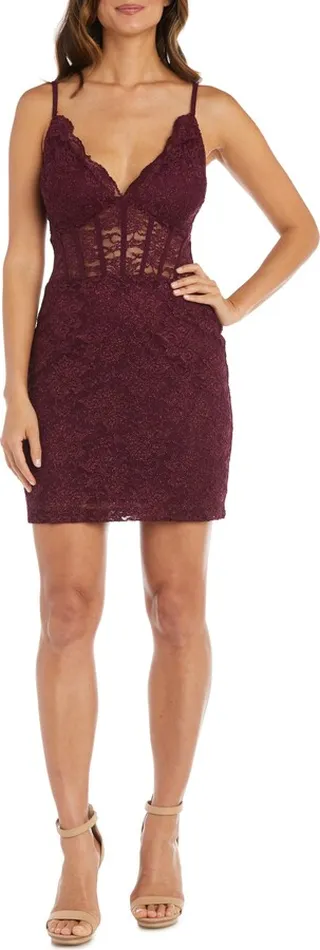 Morgan & Co Crystal Lace Sheath Minidress