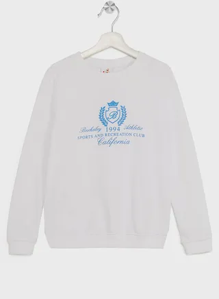 Girls Text Printed Sweatshirt