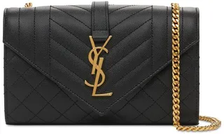 Small Envelope Quilted Grain Leather Bag