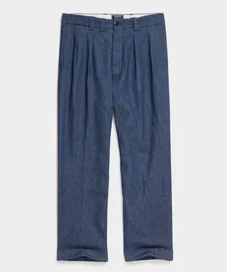 Japanese Relaxed Officer Chino in Indigo Rinse