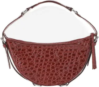 Embossed Zipped Shoulder Bag