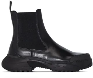 faux-leather Chelsea boots