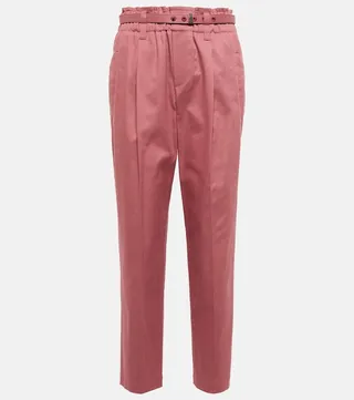 High-rise cotton cropped pants