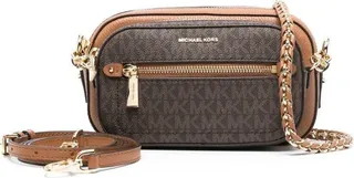 Brown Jet Set Camera Crossbody Bag In Leather Woman