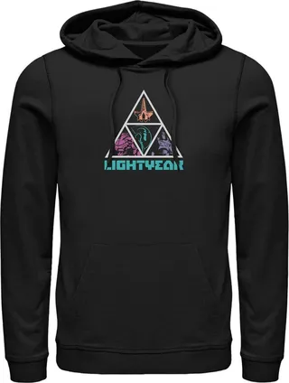 Men's Lightyear Triangle Logo Pull Over Hoodie - Black - X Large