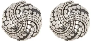 Sterling Silver Dot Rounded Twirl Earrings