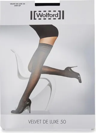 Wolford Velvet De Luxe Black 50 Denier Hold-ups