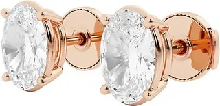 Build Your Own Collection 14K Gold & Lab Grown Oval Diamond Stud Earrings